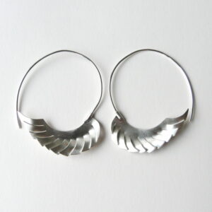 Satin Silver Folded Hoops