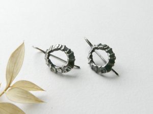 CHE63 Oxidised Limpet Earrings