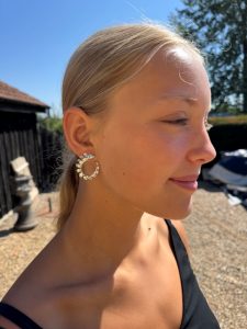 FE15 Blue Topaz Curved Earrings